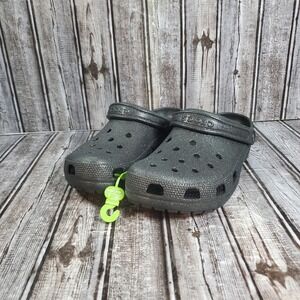 Crocs Unisex Classic Glitter Clog Black Glitter 205942-0WH  Size Men 10 Women 12